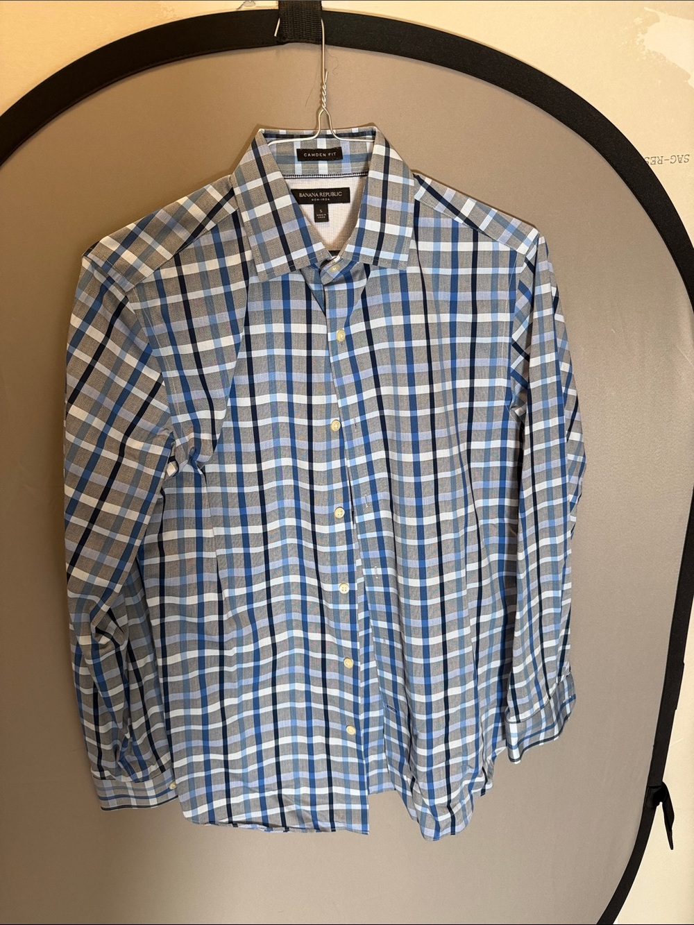 Banana Republic Men’s Blue Plaid Button-Down Shirt